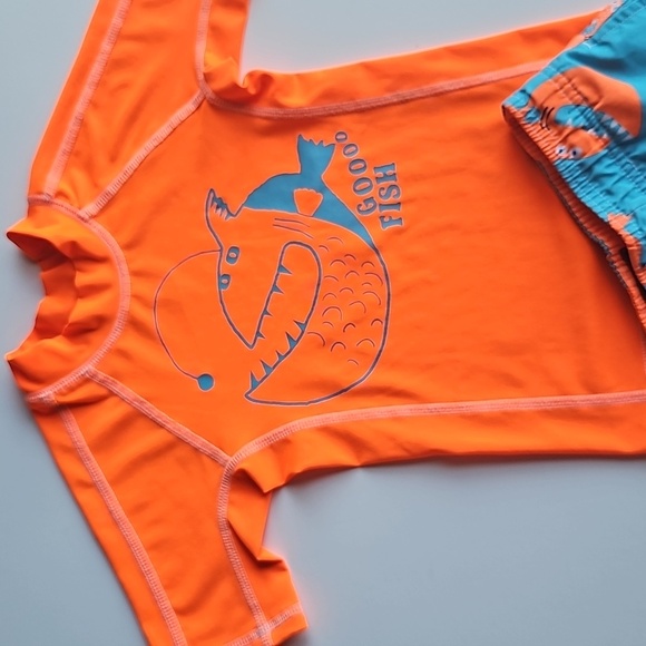 Fish Print Rashguard Set - Picture 2 of 4